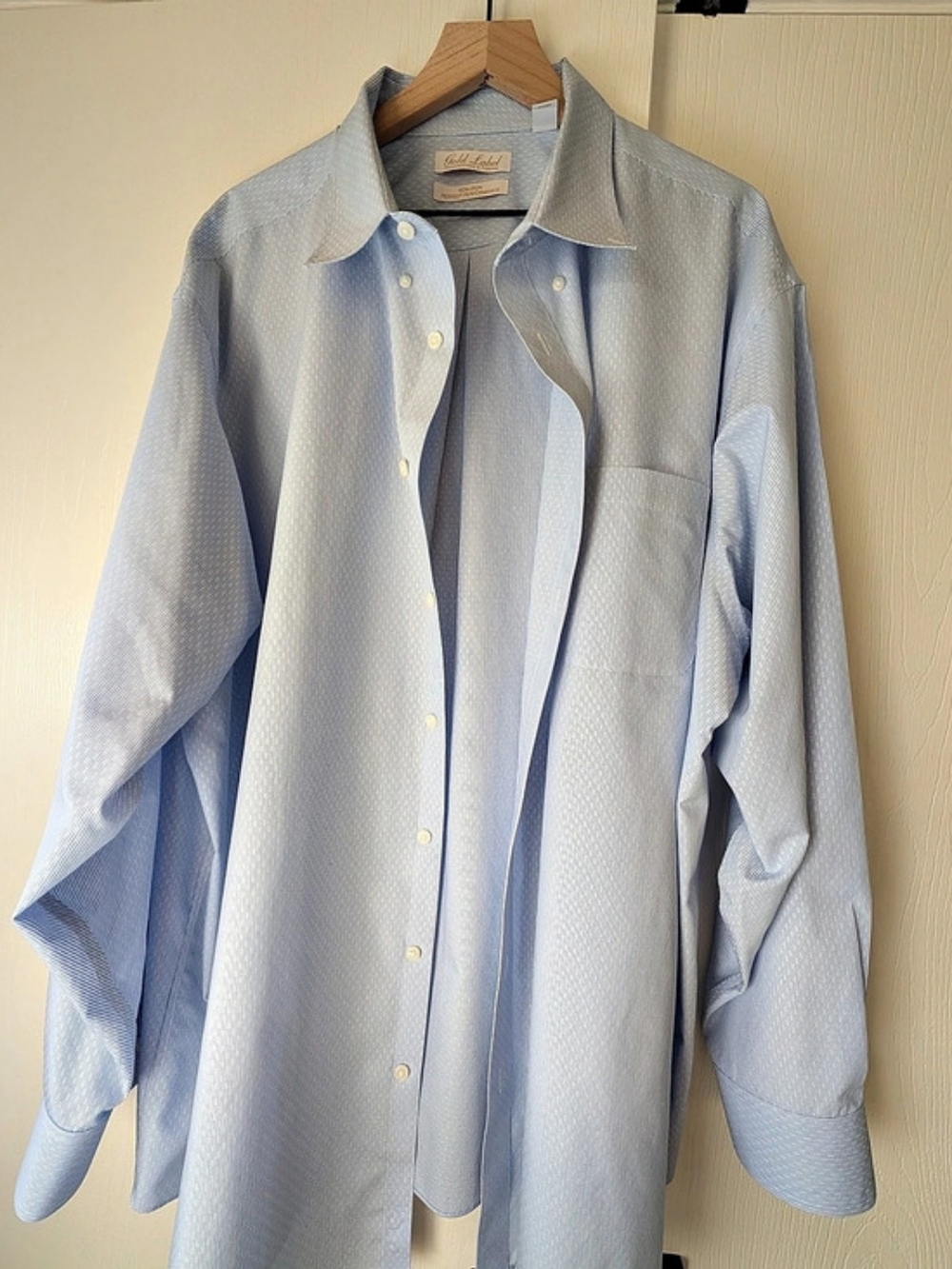Gold Label Men’s - Light Blue Pinstripe Dress Shirt - Picture 5 of 6
